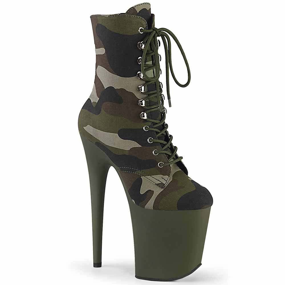Pleaser - FLAMINGO1020CAMO Bottes de plateforme, Pole dance chaussures - Chaussures de pole dance - Vert Product image